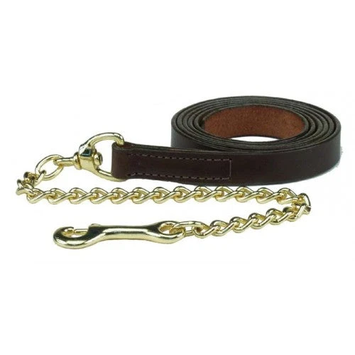 Western Rawhide Premium Leather Lead With Chain 1 Western Rawhide Premium Leather Lead With Chain