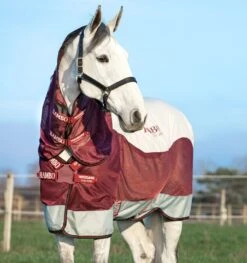 Horseware Ireland Rambo Summer Series Turnout -Sports - Equestrian Sports AAATKS JQKQ Rambo Summer Series Burgundy front closure 1440x1536 1