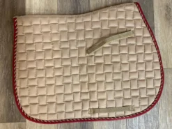 Consignment Saddle Pad - Beige/Burgundy