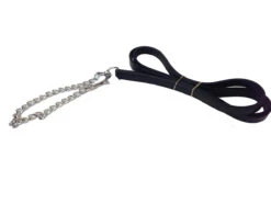 BigM Leather Lead With Silver Chain