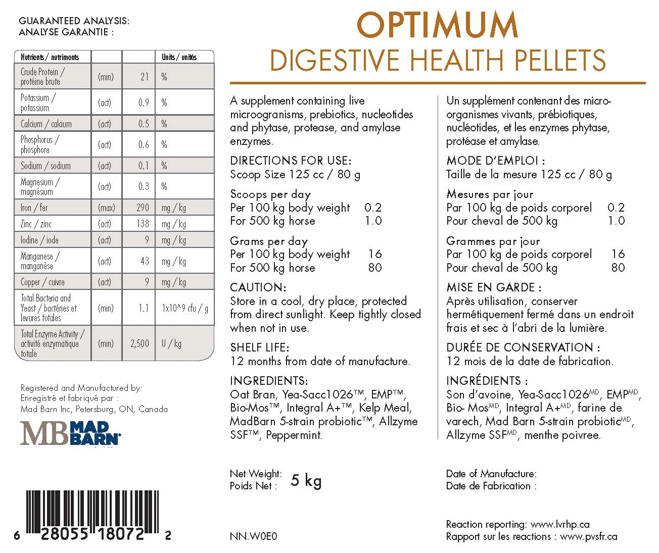 MAD BARN - OPTIMUM DIGESTIVE HEALTH 5KG 2 MAD BARN - OPTIMUM DIGESTIVE HEALTH 5KG - Image 2