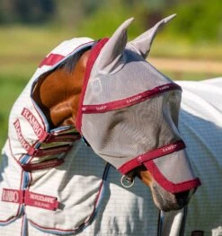 Horseware Ireland Horseware - Rambo Flymask Plus -Sports - Equestrian Sports dmaf15 mrzc Rambo Plus Flymask oatmeal cherry view 1440x1536 1
